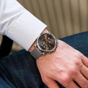 Montre homme Hugo Boss Integrity réf. 1513807, chronographe quartz, boîtier 43 mm, acier inoxydable – vue principale, Horlova Maroc