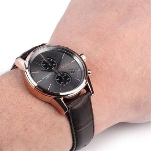 Montre homme Hugo Boss Jet réf. 1513281, boîtier 41 mm, cuir, verre minéral – deuxième vue