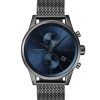 Montre homme Hugo Boss Jet 41 mm réf. 1513677, cadran bleu, mouvement quartz – vue de face | Horlova Maroc