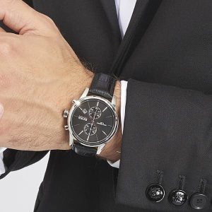 Montre homme Hugo Boss Jet réf. 1513279, mouvement quartz, boîtier 42 mm, cuir, étanche 50 m – vue principale, Horlova Maroc