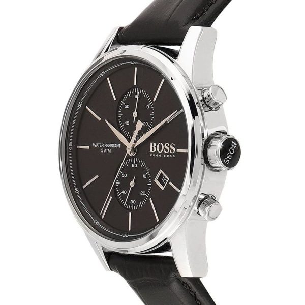 Montre homme Hugo Boss Jet réf. 1513279, mouvement quartz, boîtier 42 mm, cuir, étanche 50 m – troisième vue