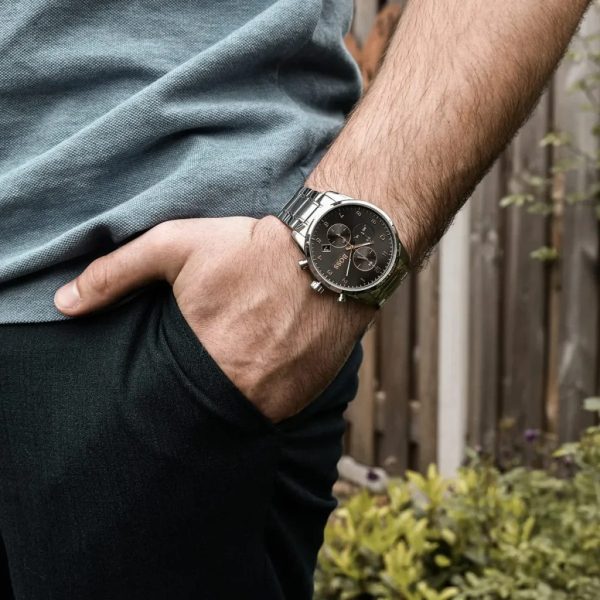 Montre homme Hugo Boss Montr Skymaster réf. 1513789, chronographe quartz, boîtier 44 mm, acier inoxydable – vue principale, Horlova Maroc