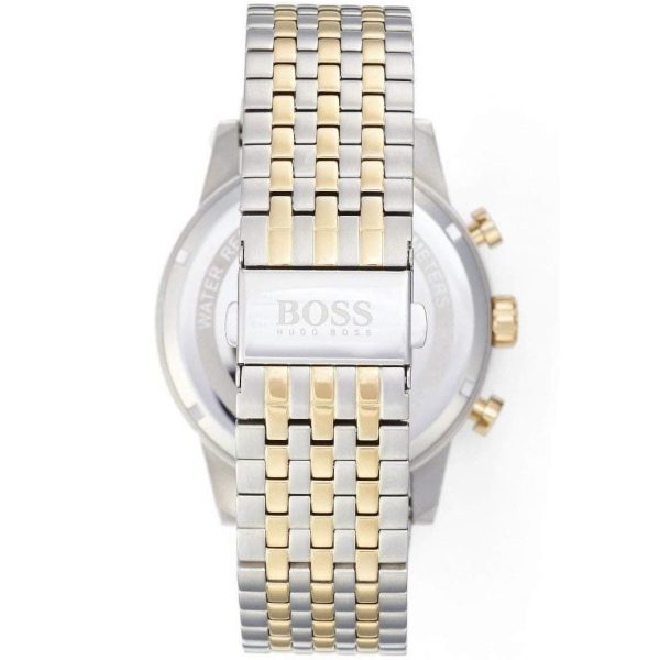 Montre homme Hugo Boss Navigator 44 mm réf. 1513499, cadran argenté, bracelet acier – autre angle