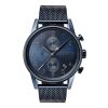 Montre homme Hugo Boss Navigator 44 mm réf. 1513538, cadran bleu, bracelet maille milanaise – vue de face | Horlova Maroc