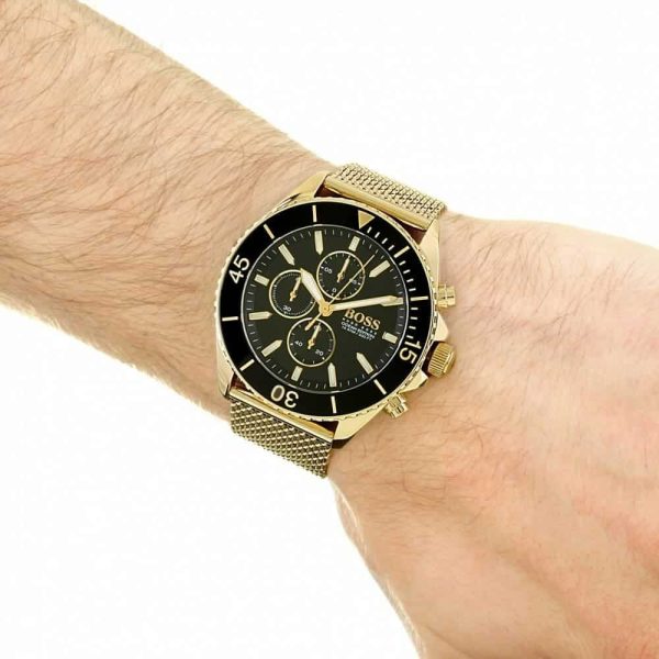 Montre homme Hugo Boss Ocean Edition réf. 1513703, mouvement quartz, boîtier 46 mm, acier inoxydable – troisième vue