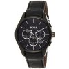 Montre homme Hugo Boss Onyx 46 mm réf. 1513367, cadran noir, bracelet cuir – vue rapprochée