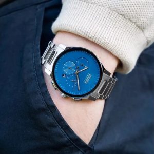 Montre homme Hugo Boss Peak réf. 1513763, mouvement quartz, boîtier 44 mm, acier inoxydable, étanche 30 m – vue principale, Horlova Maroc