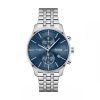 Montre homme Hugo Boss Pilot 44 mm réf. 1513839, bracelet acier, mouvement quartz chronographe – vue de face | Horlova Maroc
