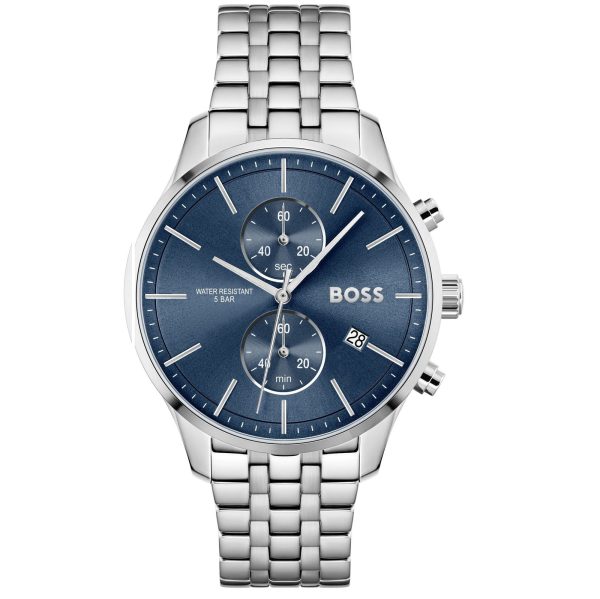 Montre homme Hugo Boss Pilot 44 mm réf. 1513839, bracelet acier, mouvement quartz chronographe – autre angle