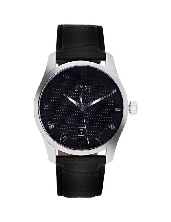 Montre homme Hugo Boss Principle Giftset réf. 1570190, mouvement quartz, boîtier 41 mm, cuir, verre minéral – vue principale, Horlova Maroc