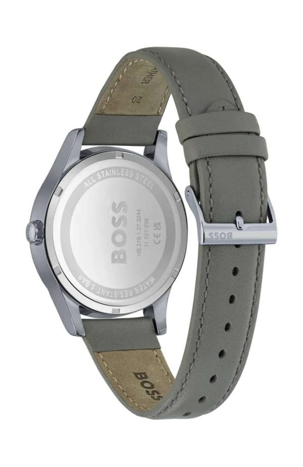 Montre homme Hugo Boss Purity réf. 1513983, mouvement quartz, boîtier 41 mm, cuir, verre minéral, étanche 50 m – troisième vue