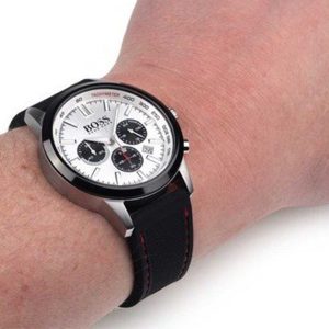 Montre homme Hugo Boss Racing réf. 1513185, boîtier 44 mm, acier inoxydable, cuir, silicone, verre minéral – deuxième vue