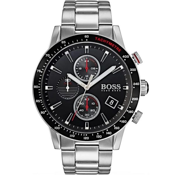 Montre homme Hugo Boss Rafale réf. 1513509, chronographe quartz, boîtier 44 mm, acier inoxydable – vue principale, Horlova Maroc