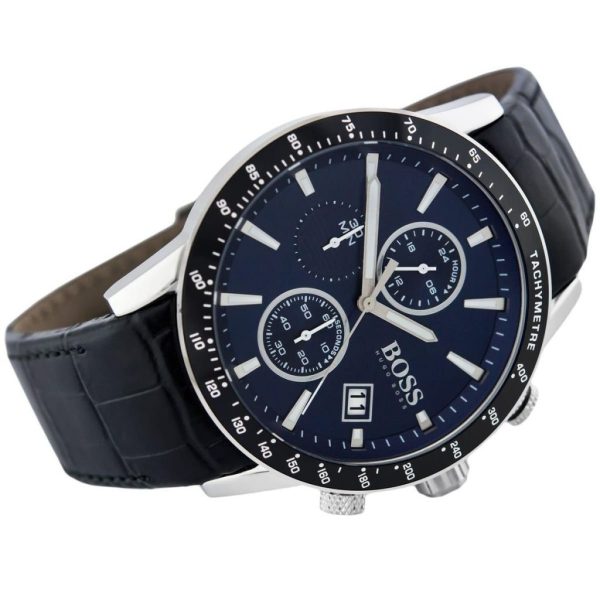 Montre homme Hugo Boss Rafale réf. 1513391, mouvement quartz, boîtier 45 mm, cuir, étanche 50 m – troisième vue