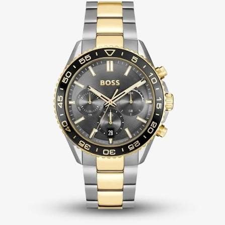 Montre homme Hugo Boss Runner réf. 1514144, chronographe quartz, boîtier 43 mm, acier inoxydable – vue principale, Horlova Maroc