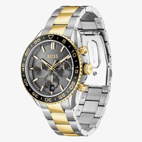 Montre homme Hugo Boss Runner réf. 1514144, chronographe quartz, boîtier 43 mm, acier inoxydable, verre minéral, étanche 50 m – deuxième vue