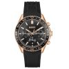 Montre homme Hugo Boss Runner 43 mm réf. 1514168, cadran noir, bracelet silicone – vue de face | Horlova Maroc
