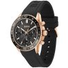 Montre homme Hugo Boss Runner 43 mm réf. 1514168, cadran noir, bracelet silicone – autre angle