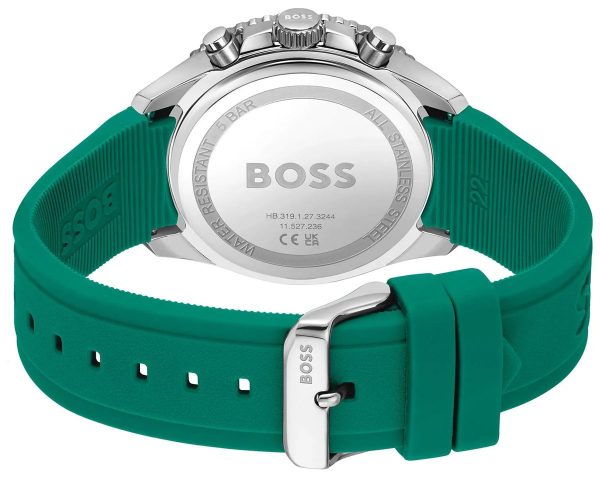 Montre homme Hugo Boss Runner réf. 1514246, mouvement quartz, boîtier 43 mm, silicone, caoutchouc, verre minéral – troisième vue