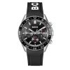 Montre homme Hugo Boss Runner 44 mm réf. 1514141, cadran noir, bracelet caoutchouc – vue rapprochée