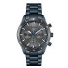 Montre homme Hugo Boss Santiago 44 mm réf. 1513865, cadran gris, bracelet acier, mouvement quartz chronographe – vue de face | Horlova Maroc