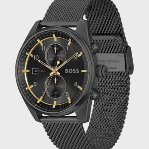 Montre homme Hugo Boss Skytraveller réf. 1514150, chronographe quartz, boîtier 44 mm, acier inoxydable – vue principale, Horlova Maroc
