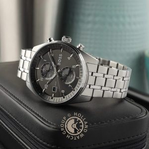 Montre homme Hugo Boss Skytraveller réf. 1514151, chronographe quartz, boîtier 44 mm, acier inoxydable – deuxième vue