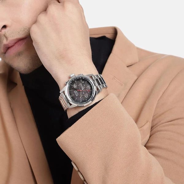 Montre homme Hugo Boss Solgrade réf. 1514032, mouvement quartz, boîtier 44 mm, acier inoxydable – vue principale, Horlova Maroc