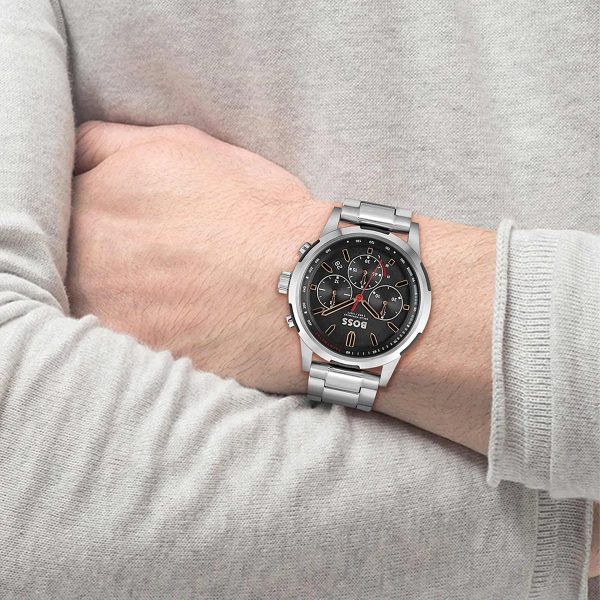 Montre homme Hugo Boss Solgrade réf. 1514032, mouvement quartz, boîtier 44 mm, acier inoxydable – deuxième vue