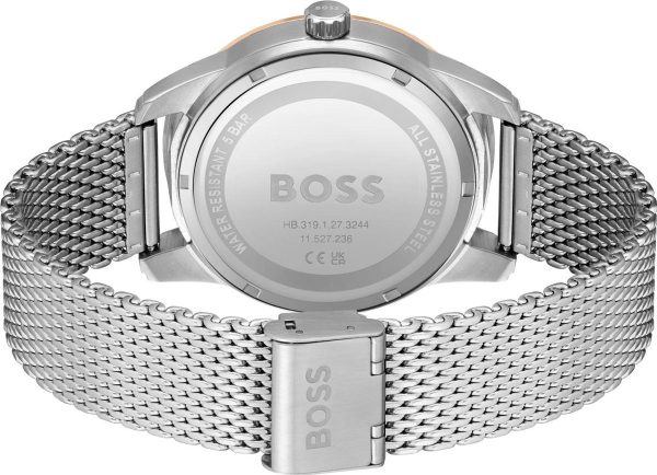 Montre homme Hugo Boss Sophio réf. 1513961, mouvement quartz, boîtier 42 mm, maille milanaise, verre minéral, étanche 50 m – troisième vue