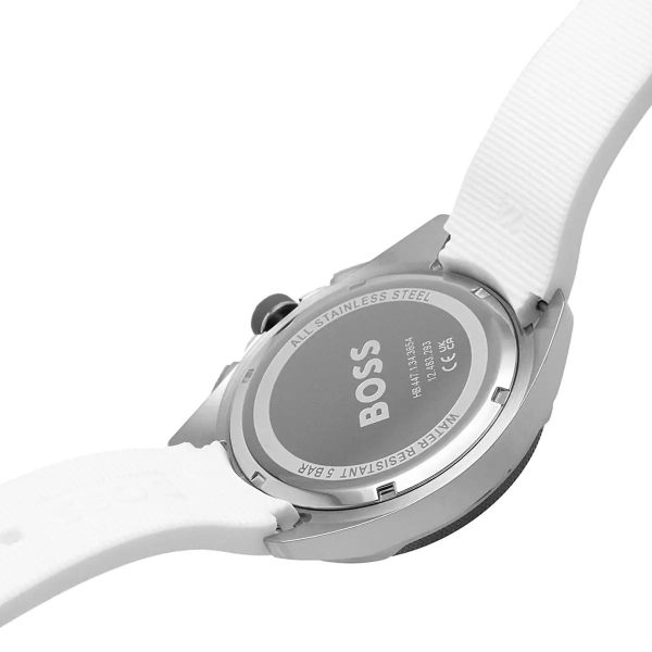 Montre homme Hugo Boss Sport réf. 1513948, chronographe quartz, boîtier 44 mm, silicone, étanche 50 m – troisième vue