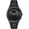 Montre homme Hugo Boss Steer Chrono 44 mm réf. 1514068, cadran noir, bracelet acier – vue de face | Horlova Maroc