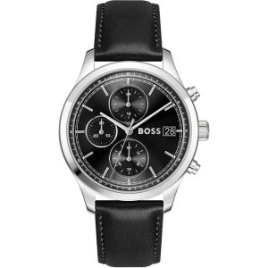 Montre homme Hugo Boss Stratus réf. 1514326, chronographe quartz, boîtier 41 mm, cuir, verre minéral – vue principale, Horlova Maroc