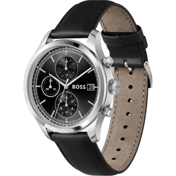 Montre homme Hugo Boss Stratus réf. 1514326, chronographe quartz, boîtier 41 mm, cuir, verre minéral, étanche 50 m – deuxième vue