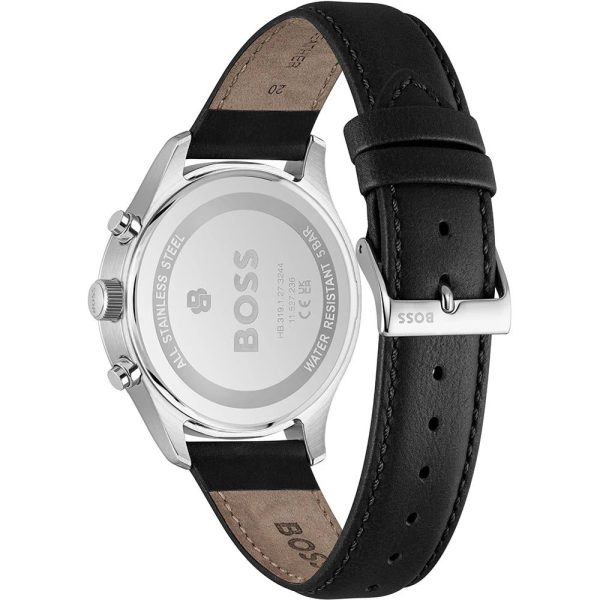 Montre homme Hugo Boss Stratus réf. 1514326, chronographe quartz, boîtier 41 mm, cuir, verre minéral, étanche 50 m – troisième vue