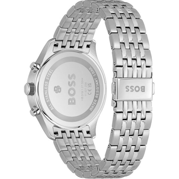 Montre homme Hugo Boss Stratus réf. 1514330, chronographe quartz, boîtier 41 mm, acier inoxydable, verre minéral – troisième vue