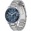 Montre homme Hugo Boss Strike 41 mm réf. 1514240, cadran bleu, mouvement quartz chronographe – vue de trois-quarts