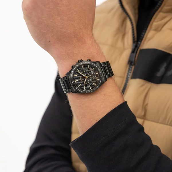 Montre homme Hugo Boss Strike réf. 1514291, chronographe quartz, boîtier 41 mm, acier inoxydable – vue principale, Horlova Maroc
