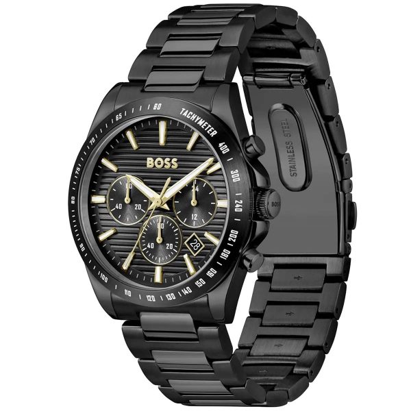 Montre homme Hugo Boss Strike réf. 1514291, chronographe quartz, boîtier 41 mm, acier inoxydable, étanche 50 m – troisième vue