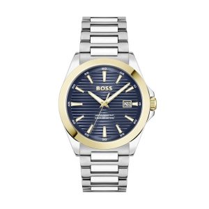 Montre homme Hugo Boss Strike Gift Set réf. 1570191, mouvement quartz, boîtier 41 mm, acier inoxydable – vue principale, Horlova Maroc