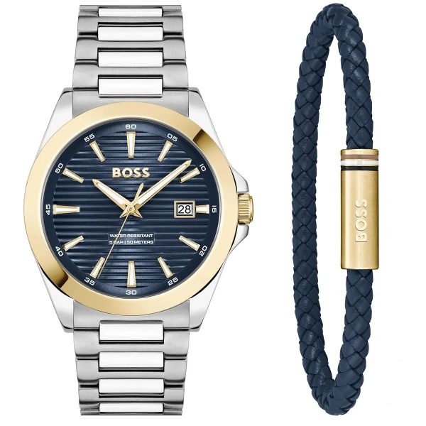 Montre homme Hugo Boss Strike Gift Set réf. 1570191, mouvement quartz, boîtier 41 mm, acier inoxydable, verre minéral – deuxième vue