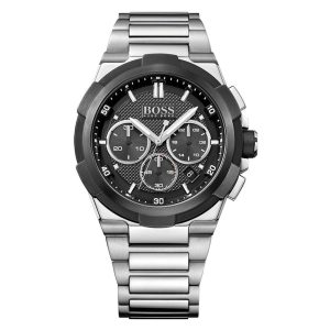 Montre homme Hugo Boss Supernova réf. 1513359, boîtier 46 mm, acier inoxydable, verre minéral – vue principale, Horlova Maroc
