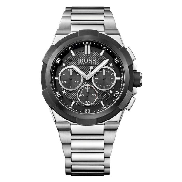 Montre homme Hugo Boss Supernova réf. 1513359, boîtier 46 mm, acier inoxydable, verre minéral – vue principale, Horlova Maroc