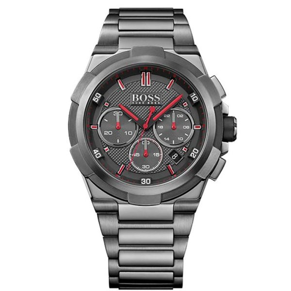 Montre homme Hugo Boss Supernova réf. 1513361, chronographe quartz, boîtier 46 mm, acier inoxydable – vue principale, Horlova Maroc
