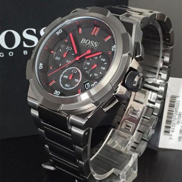 Montre homme Hugo Boss Supernova réf. 1513361, chronographe quartz, boîtier 46 mm, acier inoxydable, verre minéral – deuxième vue
