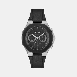 Montre homme Hugo Boss Taper réf. 1514085, chronographe quartz, boîtier 45 mm, acier inoxydable, cuir – vue principale, Horlova Maroc