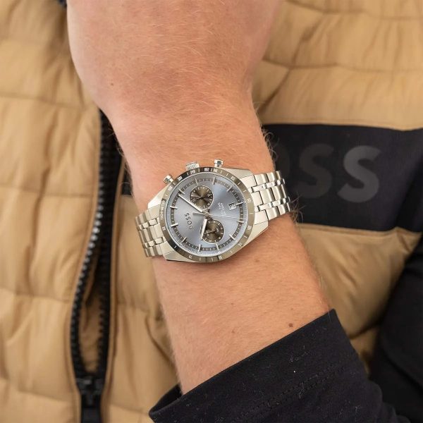 Montre homme Hugo Boss Tourmaster réf. 1514286, mouvement quartz, boîtier 41 mm, acier inoxydable – vue principale, Horlova Maroc