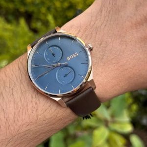 Montre homme Hugo Boss Tyler réf. 1514103, mouvement quartz, boîtier 43 mm, cuir – vue principale, Horlova Maroc