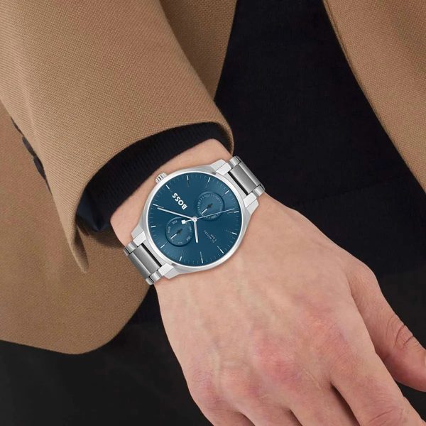 Montre homme Hugo Boss Tyler réf. 1514106, mouvement quartz, boîtier 43 mm, acier inoxydable, étanche 50 m – vue principale, Horlova Maroc