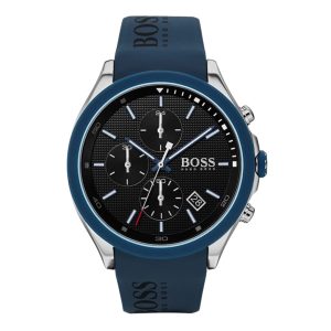 Montre homme Hugo Boss Velocity 44 mm réf. 1513717, bracelet acier, mouvement quartz chronographe – vue de face | Horlova Maroc